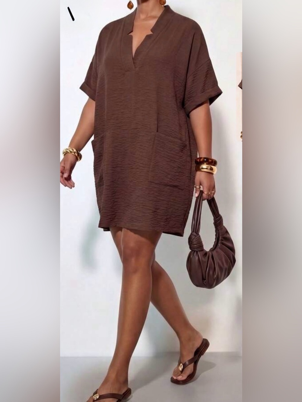 Classic Brown Boho Drees-Brand New, No Tag-100% Polyester